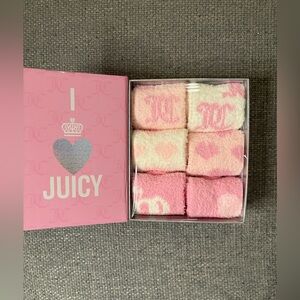 Juicy Couture Low-Cut Cozy Socks 6-Pack Pink Hearts One Size